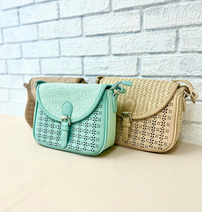 Woven Lasercut Crossbody Bag (3 Colors Available)