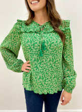 Load image into Gallery viewer, Ruffle Tassel Tie Blouse