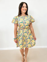 Load image into Gallery viewer, Floral Puff Sleeve Mini Dress