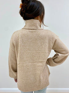 Turtleneck Sweater with Stripe