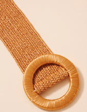 Load image into Gallery viewer, Wide Circle Buckle Straw Belt (3 Colors Available)