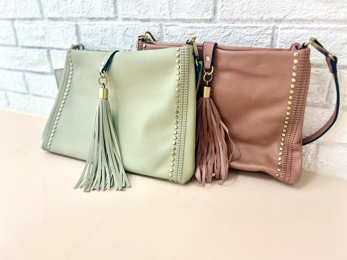 Crossbody Fold Over Tassel Bag (2 Colors Available)