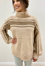 Load image into Gallery viewer, Turtleneck Sweater with Stripe