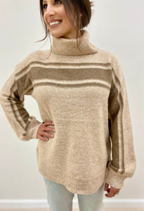 Turtleneck Sweater with Stripe