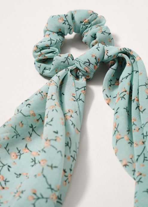 Floral Print Hair Scarf Scrunchie (3 Colors Available)